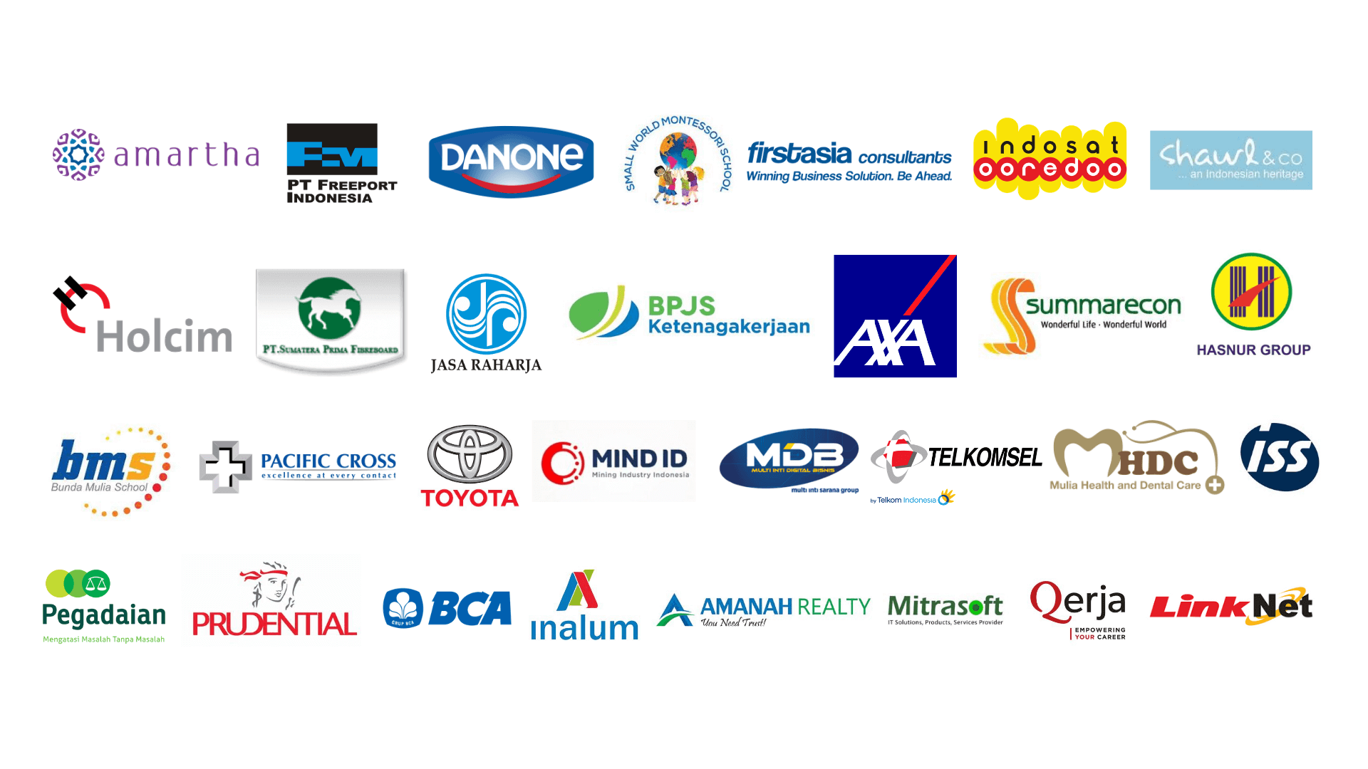 logos of the companies that have worked together with 3V Company